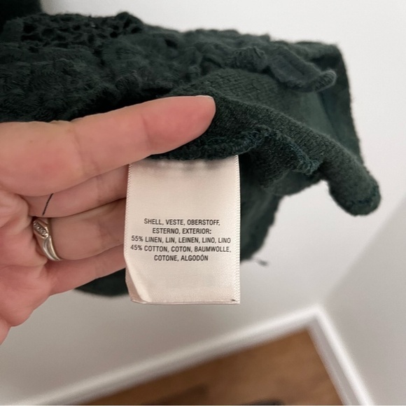 ANTHROPOLOGIE Maeve Tierra Green Dropwaist Linen Dress Size XS Petite - Picture 6 of 8